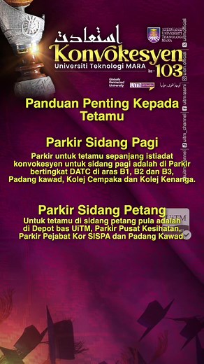 Panduan Pakaian dan Tempat untuk Tetamu Konvo UITM 103