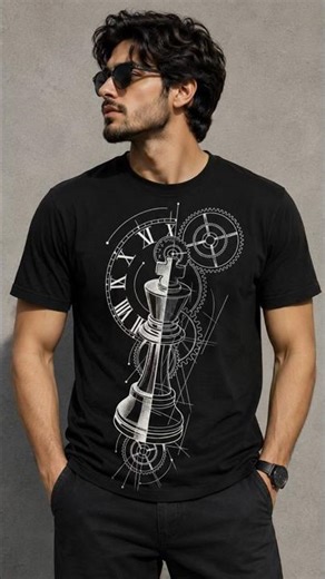 Day 8 of My Tshirt Design... Steampunk Chess King Graphic T-Shirt | Vintage Clockwork Streetwear Tee