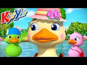 Cinco Patinhos | Canções Infantis | Desenhos Animados | KiiYii em Português