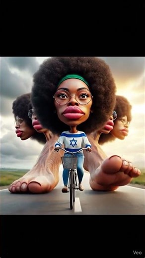 Surreal Caricature Art – Multi-Face Ride! 🚴🎨