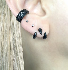 Dragon Claw Ear Jacket, Gothic Stainless Steel Studs, Edgy Front Back Earrings - Etsy