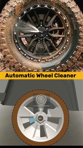 Automatic Wheel Cleaner – Mechanical Design#engineering #Mechanical #HowItWorks #Tech #Mechanics