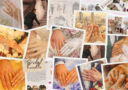 Engagement Ring Watercolour & Wedding Moodboard Bundle - Etsy