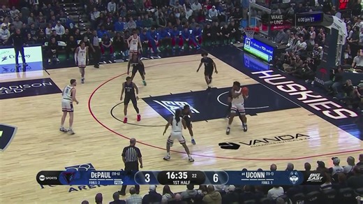 BRAYLON MULLINS 4-PT PLAY 🔥 UConn Men's Basketball DePaul vs No.4 UConn battling NOW on TNT, truTV & HBO Max 📺 | TNT Sports US
