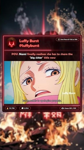 The Big Sister Shift 💖👀 | One Piece EP 1162 & 1166 👒 | #nami #gerd #luffy #onepiece