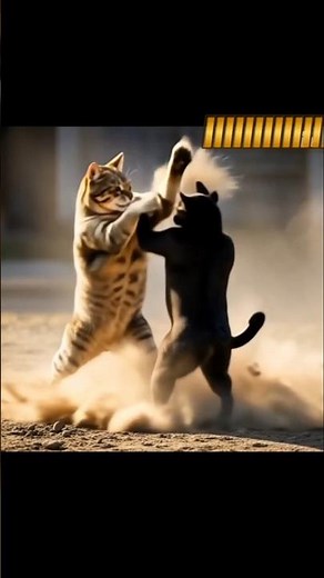 Cat Fight Animation 😹 #Shorts"