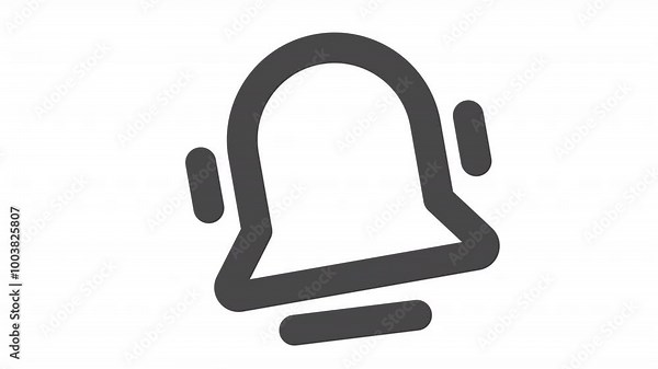 Bell Ringing animation for social media, presentations, videos, websites, etc. No background, Alpha channel Stock Video