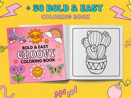 50 Bold & Easy Coloring Pages for Adults and Kids |printable Coloring Pages - Etsy