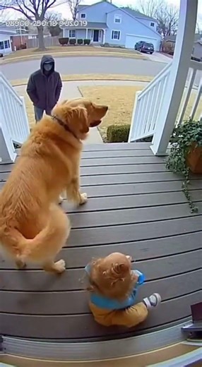 Watch what happens when dog sees stranger 👀