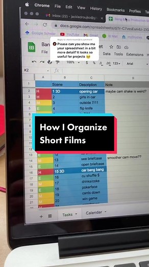 Google Sheets Tips for Short Film Organization