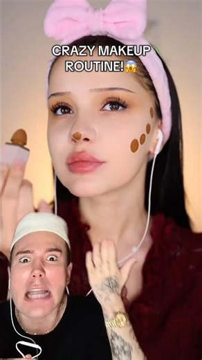 CRAZY MAKEUP TUTORIAL!😱 #makeuptutorial #makeuplook #makeuphacks #makeupshorts #beautyhacks