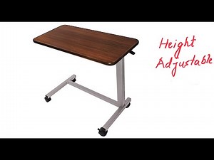 Vaunn Medical Adjustable Overbed Bedside Table With Wheels (Hospital and Home Use)