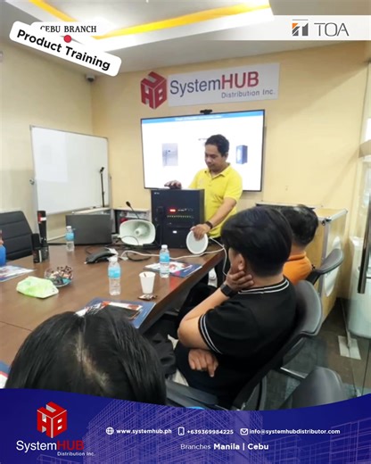 𝐇𝐚𝐧𝐝𝐬-𝐨𝐧 𝐋𝐞𝐚𝐫𝐧𝐢𝐧𝐠 𝐢𝐧 𝐀𝐜𝐭𝐢𝐨𝐧! Our technical team conducted a product training on the TOA Paging System, giving participants practical knowledge and insights on how to maximize its reliable communication features. 𝗰𝗼𝗻𝘁𝗮𝗰𝘁 𝘂𝘀 𝗳𝗼𝗿 𝗺𝗼𝗿𝗲 𝗶𝗻𝗳𝗼𝗿𝗺𝗮𝘁𝗶𝗼𝗻. 📞 /VIBER 0936 998 4225 📧 info@systemhubdistributor.com 𝐌𝐚𝐧𝐢𝐥𝐚 𝐁𝐫𝐚𝐧𝐜𝐡: Unit 16 Ground Floor South Wing Maranaw Plaza,187 EDSA Brgy. Wack Wack Greenhills East (Beside POEA, Across Robinson's Ga