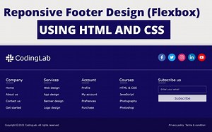 使用HTML和CSS的响应性网站页脚设计
