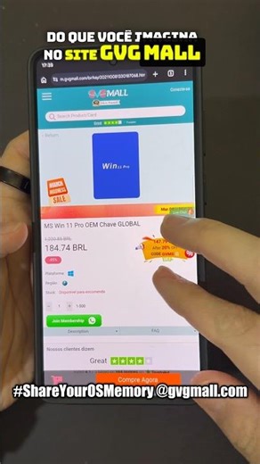 GVGmall Windows 11 R$151 Code: GVMS #gvg #windows11