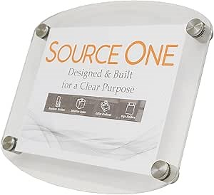 Source One Deluxe Clear Acrylic Standoff Sign Holders 1 Sign, 2 Sign & 3 Signs Available (1 Sign, 1 Pack)