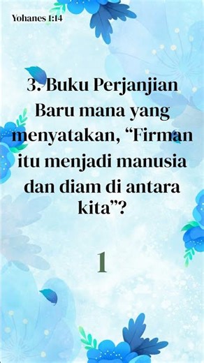 Jika Kamu Jago Sekolah Minggu, Soal Ini Mudah! - Kuis Alkitab dalam 1 Menit (55)