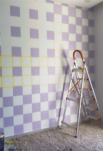 Tween Room Makeover: Stunning Checkerboard Wall