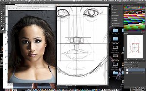 My process of drawing a muscle female anatomy