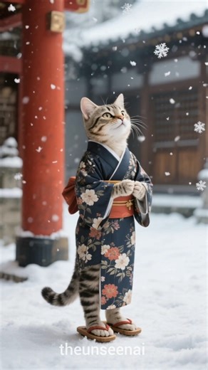 snow mein cat ka royal look.#cat #ai #animals #animation #shorts #short #aiart #cute #viral#pets#art