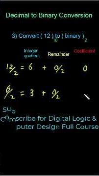 Decimal 12 to Binary & Base-5 Conversion | Easy Number System Trick for Digital Logic Students