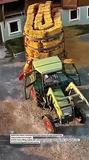 Heavy-Duty Bale Loader in Action 🚜 | Farm Power Beast #TractorLife #HayHarvest #AgriTech