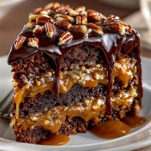 Turtle Caramel Cake "Last weekend, I whipped up this Turtle Caramel Cake for a family gathering, and the moment it hit the table, you could hear the collective gasp. Every slice disappeared faster than I could serve them!" This indulgent cake layers rich chocolate, creamy caramel, and crunchy pecans for a dessert experience that’s truly unforgettable. Ingredients 1 cup all-purpose flour 1 cup granulated sugar ½ cup unsweetened cocoa powder 1 cup chopped pecans Reacipe in First Coʍmеոτ | Best Rec