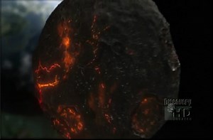 CGI simulation of an asteroid impact on Earth.
