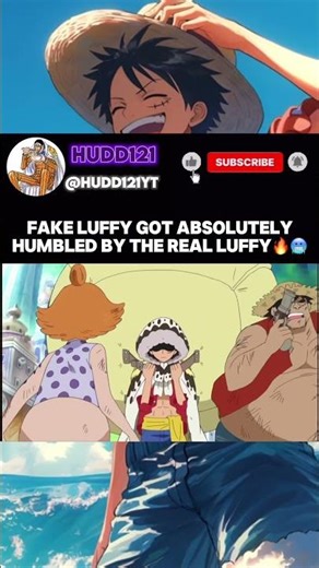 fake luffy got absolutely humbled by the real luffy🔥🥶 #onepiece #anime