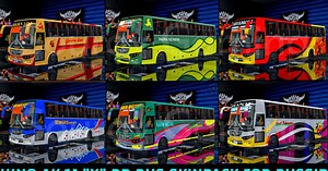 Hino AK 1J X Bangladeshi Bus Skin Pack 1 For Bus Simulator Indonesia