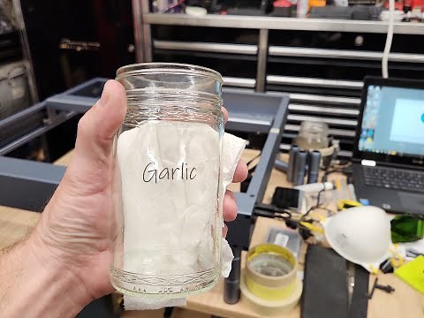 Engraving Glass Jar with Cermark Laser Marking Spray using an XTOOL D1 10W Diode Laser with rotary.
