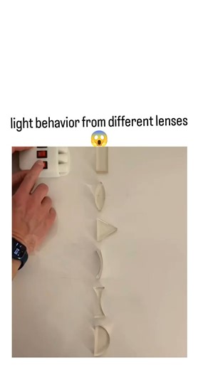 TrendTok Hub on Instagram: "This viral video, originally shared by science educator in September 2025, uses a multi-laser pointer to demonstrate light refraction through translucent geometric prisms like triangles and semi-circles, bending beams into fans and splits on a white surface. The patterns arise aw, where light speed changes at boundaries between media with different refractive indices, causing angular deviation; for glass (n≈1.5), a 45° incident ray bends sharply, creating the observed
