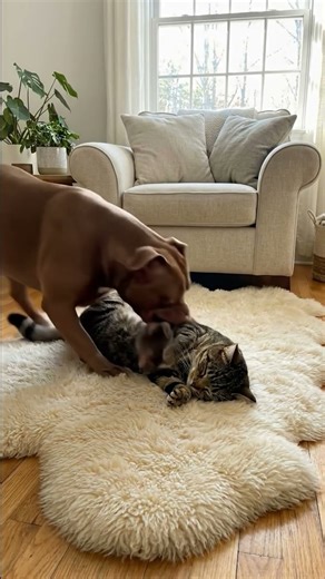 The Ultimate Wake-Up Call! 🐶💥🐱 (Watch the Cat’s Reaction) #funny