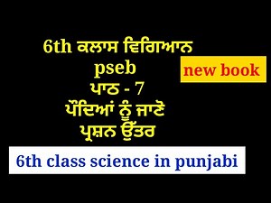 ਪੌਦਿਆਂ ਨੂੰ ਜਾਣੋ | 6th class science in punjabi || chapter 7 | lesson 7 | 6th class vigyaan