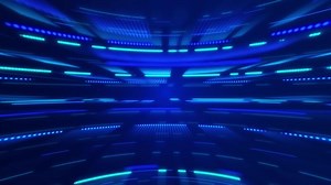 Digital data stream technology background with glowing blue and green data lights moving across the frame. Full HD, looping abstract technology background animation.