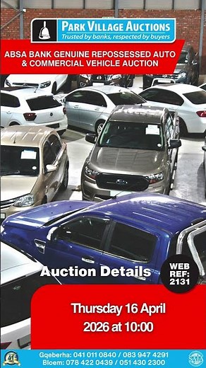 ABSA Bank Repossessed Vehicle Auction PE and Bloemfontein