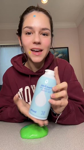 Mixing dissolving packing peanuts into slime! | katiee.weiss | Facebook