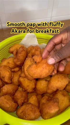 Fluffy Akara with smooth pap for breakfast cold morning #food #viral #short