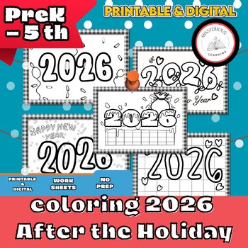 First days back to school Happy New Year 2026 Coloring Pack for Pre-K – Grade