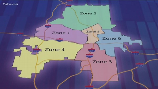Here are the changes to Atlanta's six zones