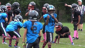 Excitement proves contagious through Zebulon Middle School stadium as its newest Saturday morning occupants conduct their first big ceremonial event. Mini Mites celebrate with their ground-breaking opening triumph since forming this fall. Offense lets loose big plays in second half after defense saved the opening quarters with a goal-line stand. | East Wake Television