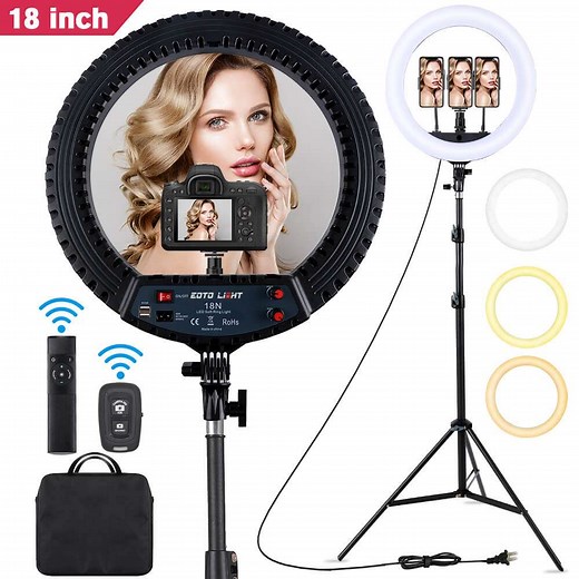 EOTOLIGHT 18 inch LED Ring Light with Tripod Stand (Super Big)