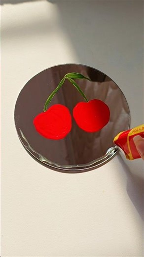 DIY Cherry Jewelry Holder 🍒✨ | Aesthetic Clay & Mirror Decor #shorts #aestheticart