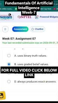 NPTEL Fundamentals of Artificial Intelligence Week 7 Assignment Answers | noc26-ge93 | IIT Guwahati