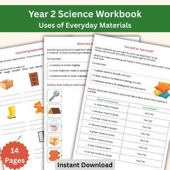 Year 2 / Grade 1–2 Science Workbook – Uses of Everyday Materials | KS1 Science