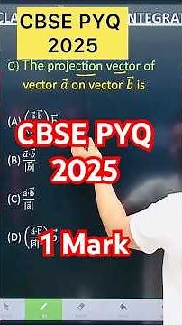 Q) The projection vector of vector 𝑎 ⃗ on vector 𝑏 ⃗ is#cbse2026 #maths
