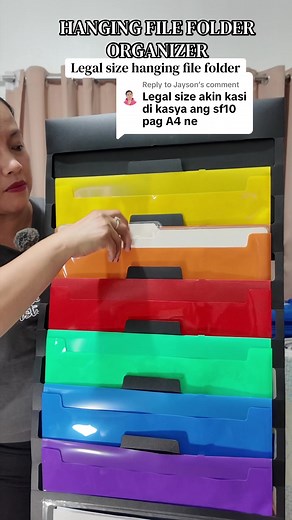 Legal-size Rainbow Hanging File Organizer — Long File Folder