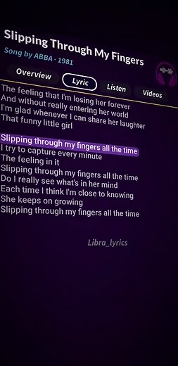 Slipping Through My Fingers ABBA Lyrics