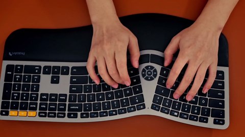 Backlit Bluetooth Ergonomic Keyboard, ProtoArc EK01 Plus Full Size Wireless Split Keyboard with Dual Bluetooth and USB, Cushioned Wrist Rest, Rechargeable for Windows/Mac/Android, Grey Black