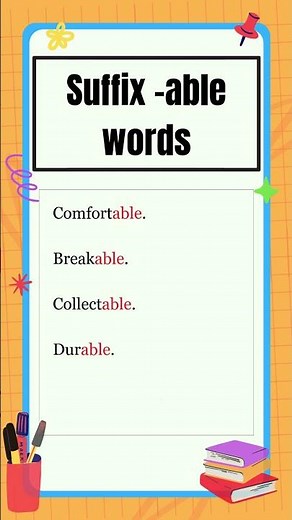 Suffixes | Suffix "-able" words | The Study Corner | #shorts #english #suffix